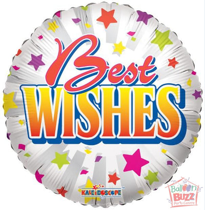 18-inch - Best Wishes Stars - Helium-Filled Foil Balloon