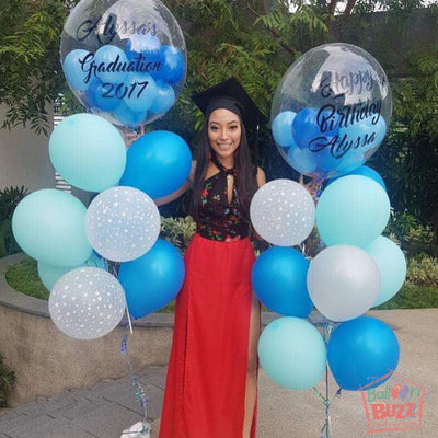 Graduation 24-inch Balloon With Personalized Message and Mini Balloons + 20 Helium-Filled Latex Balloons