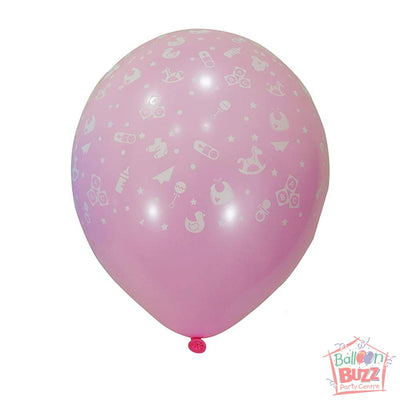 12-inch - Printed - Light Pink Baby - Helium-Filled Balloon
