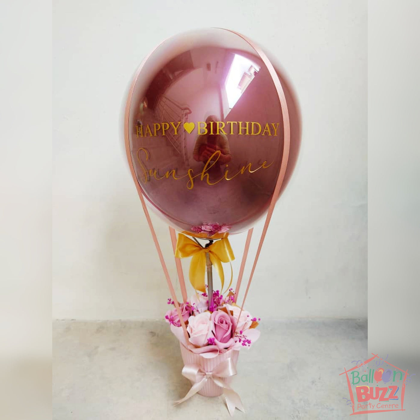 18inch Clear Bubble Hot Air Balloon with Flowers