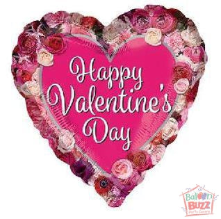 17-inch - Helium-Filled Rose Border Foil Balloon
