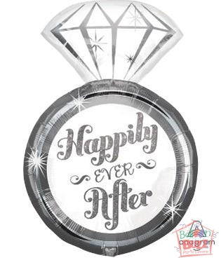 27-inch - Happily Ever After Ring - Helium-Filled Foil Balloon