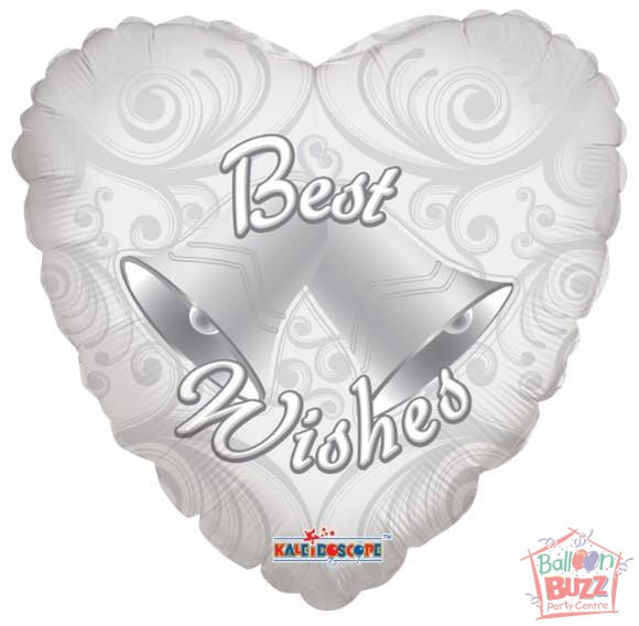18-inch - Best Wishes Bells - Helium-Filled Foil Balloon