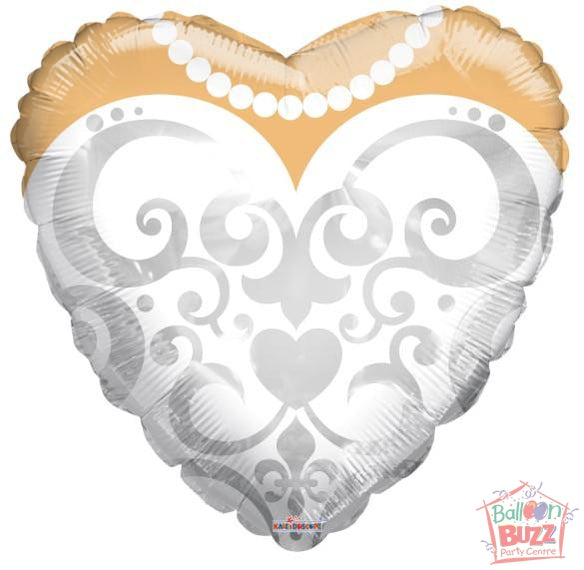 18-inch - Bride's Dress - Helium-Filled Foil Balloon