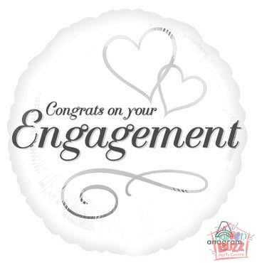 18-inch - Congrats Engagement - Helium-Filled Foil Balloon