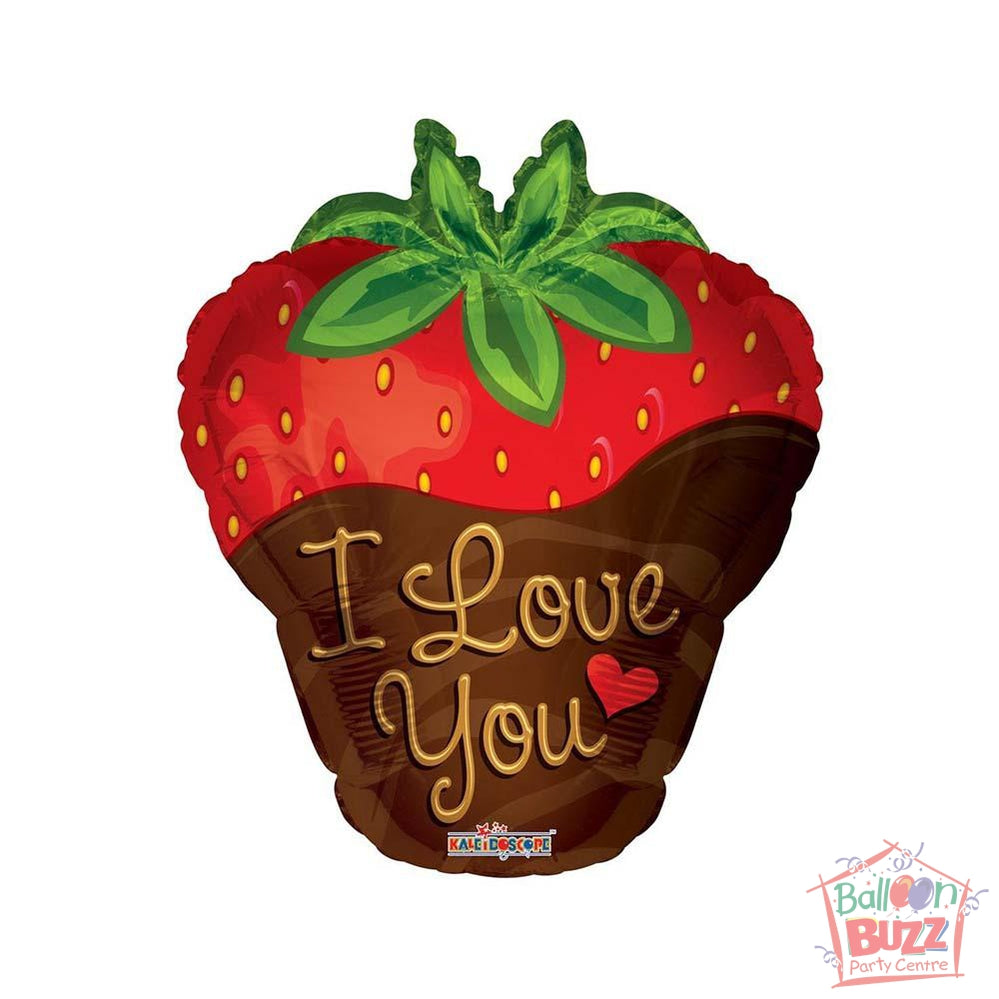 I Love You Strawberry - 18 inch - Helium-Filled Foil Balloon