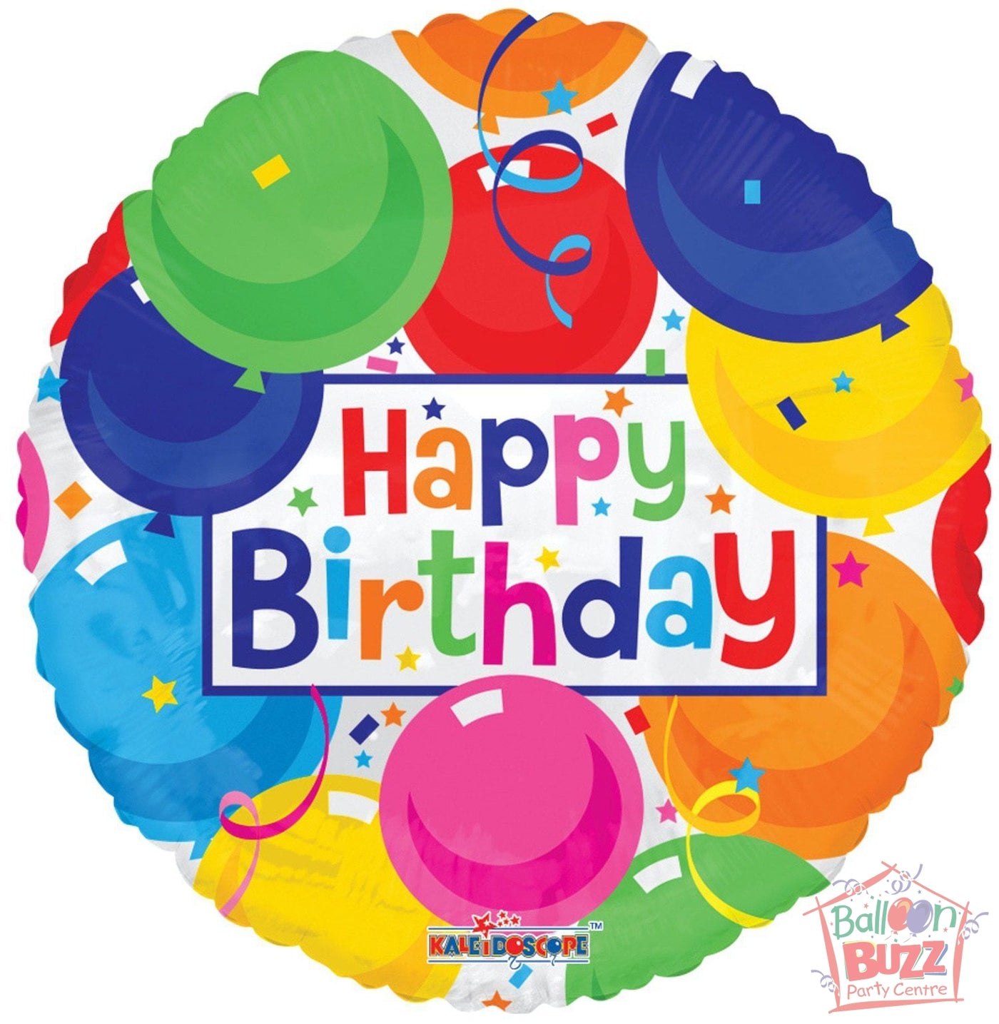 Happy Birthday Colorful Balloons - 18 inch - Helium-Filled Foil Balloon