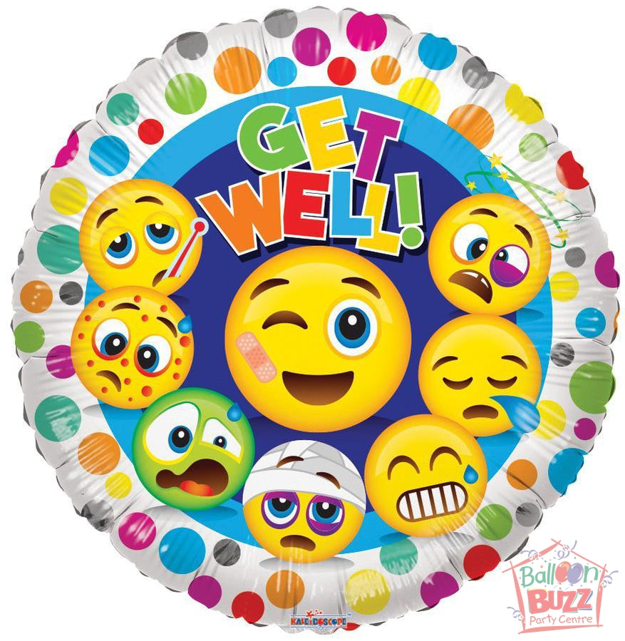 Smiles Get Well Soon - 18 inch - Helium-Filled Foil Balloon