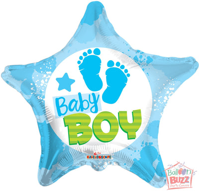 Boy Footprints - 18 inch - Helium-Filled Foil Balloon
