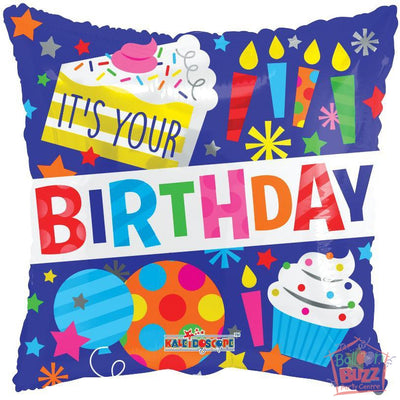 It's Your Birthday Candles and Cakes - 18 inch - Helium-Filled Foil Balloon