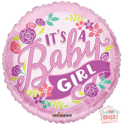 It's A Girl Banner - 18 inch - Helium-Filled Foil Balloon
