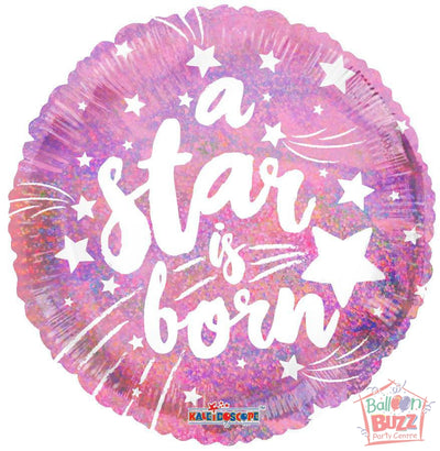 A Star Is Born Pink Holographic - 18 inch - Helium-Filled Foil Balloon