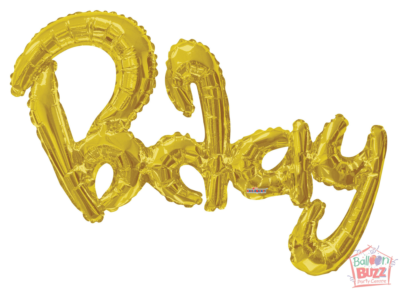 Gold Birthday Script - 36 inch - Air-Filled Foil Balloon