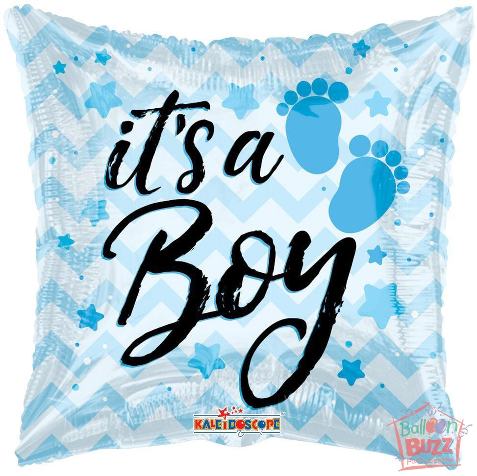 It's A Boy Chevron - 18 inch - Helium-Filled Foil Balloon