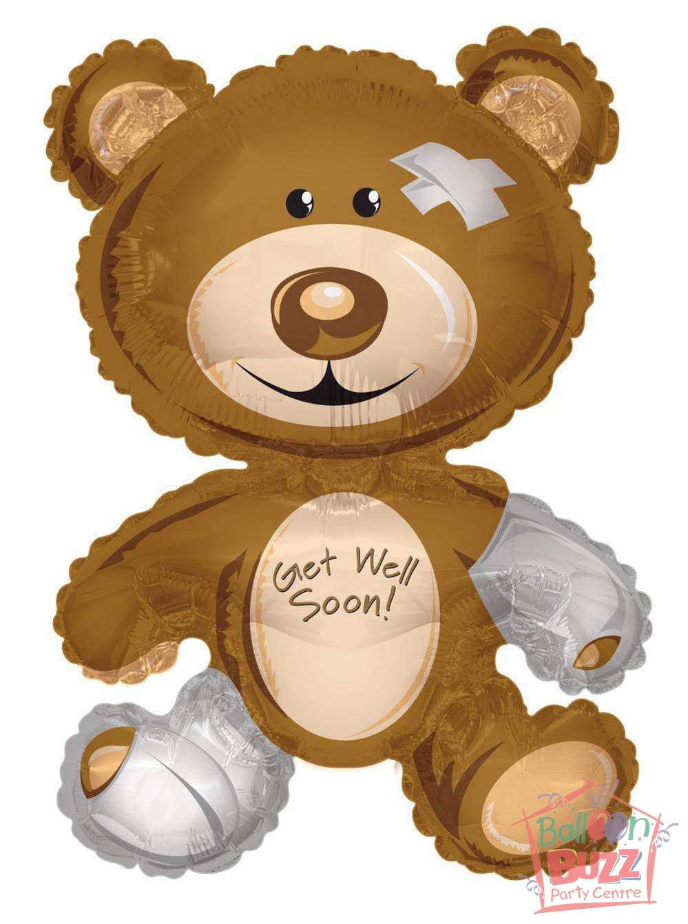 Get Well Soon Bear - 36 inch - Helium-Filled Foil Balloon