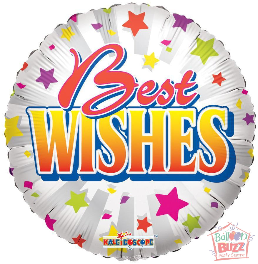 Best Wishes Stars - 18 inch - Helium-Filled Foil Balloon