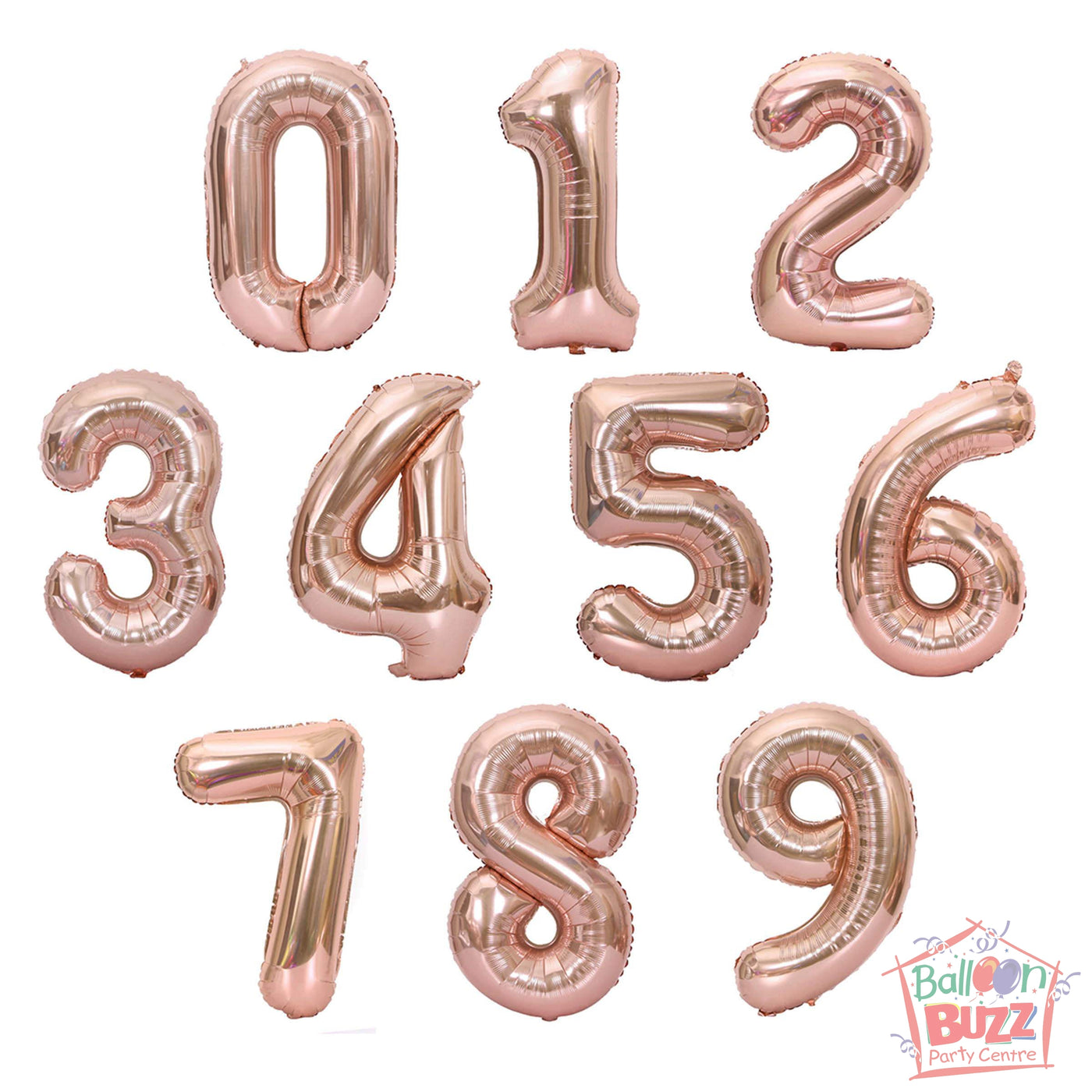 Your Choice of Air-Filled 32-inch Rose Gold Foil Numbers