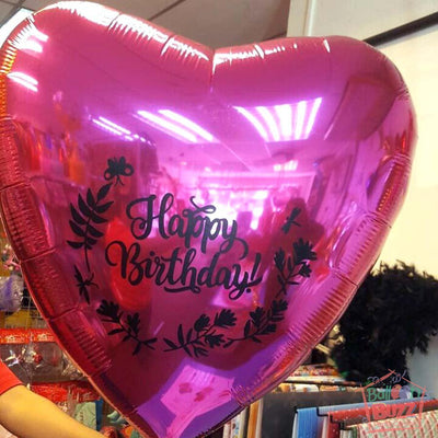 36-inch Heart Shaped Foil With Personalized Message + 10 Helium-Filled Latex Balloons