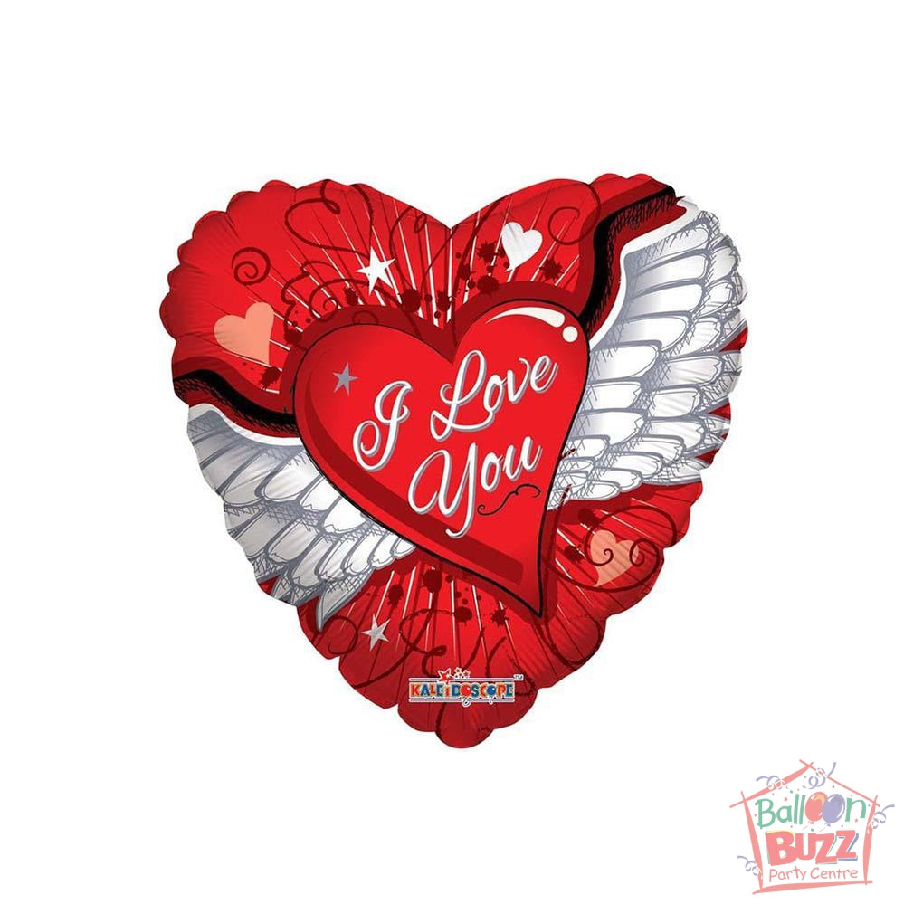 Heart With Wings - 18 inch - Helium-Filled Foil Balloon