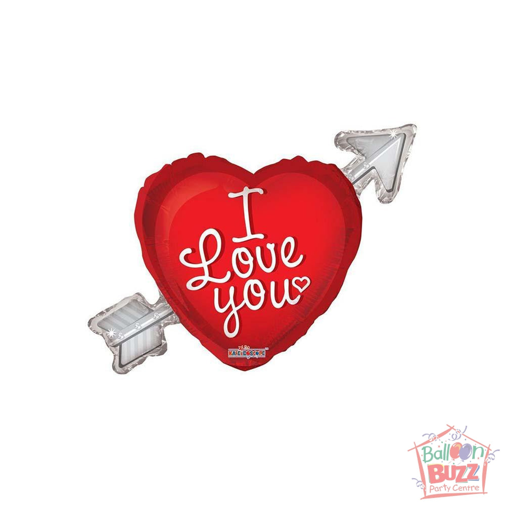 Heart With Arrow I Love You - 36 inch - Helium-Filled Foil Balloon
