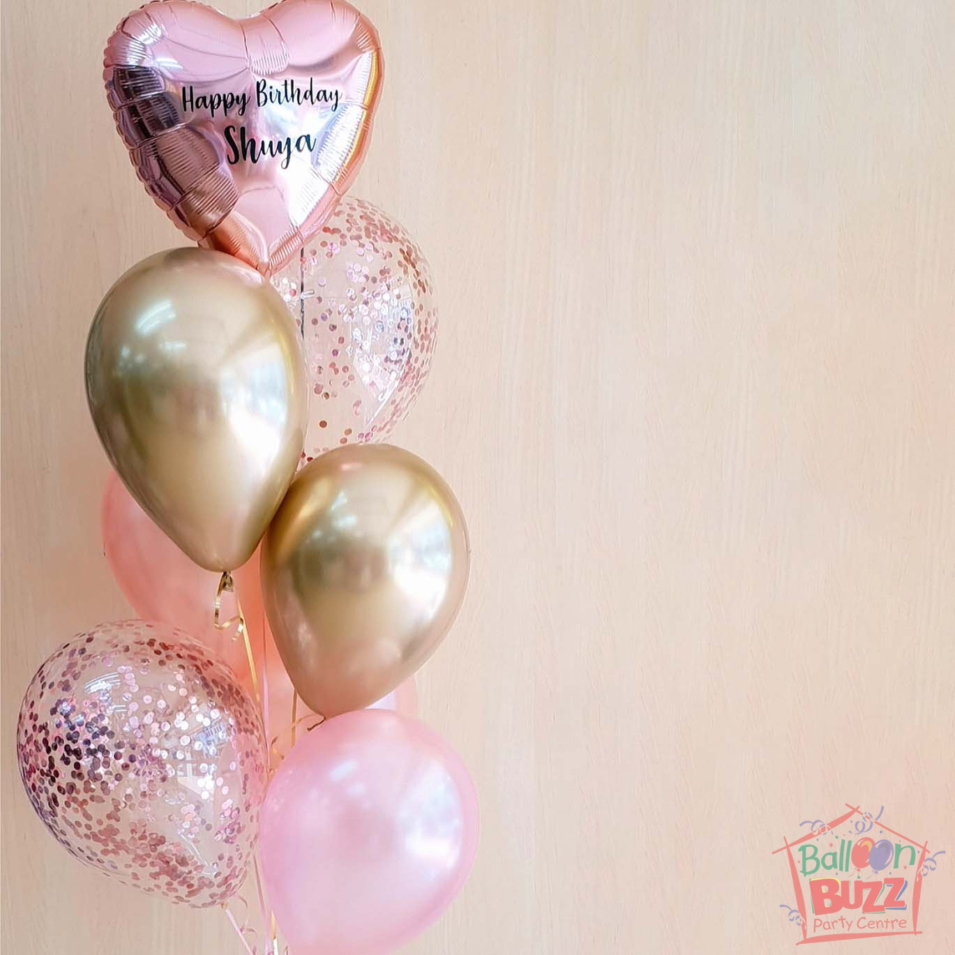 Personalized 18-Inch Heart Shaped Foil Balloon In Mixed Bouquet