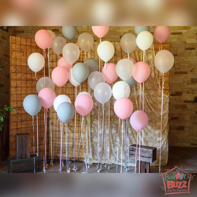 Pastel-Matte Balloon Backdrop - Pink, White, Grey And Transparent