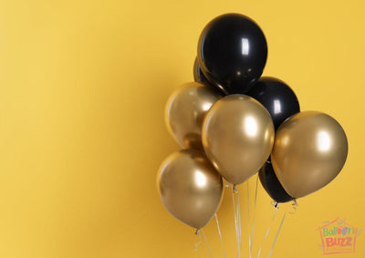 Gold And Black Theme Balloons