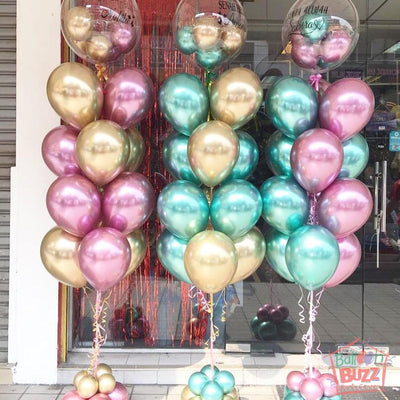Bouquet of Chrome Balloons with Personalized Message