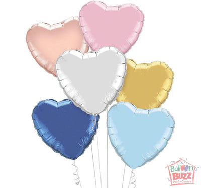 Your Choice of Helium-Filled Heart-Shaped Foil Balloons