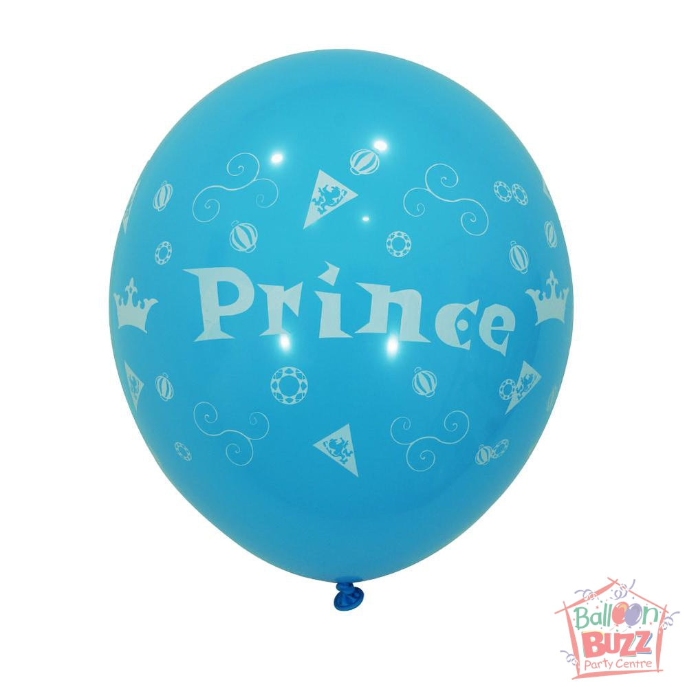 12-inch - Printed - Light Blue Prince - Helium-Filled Balloon