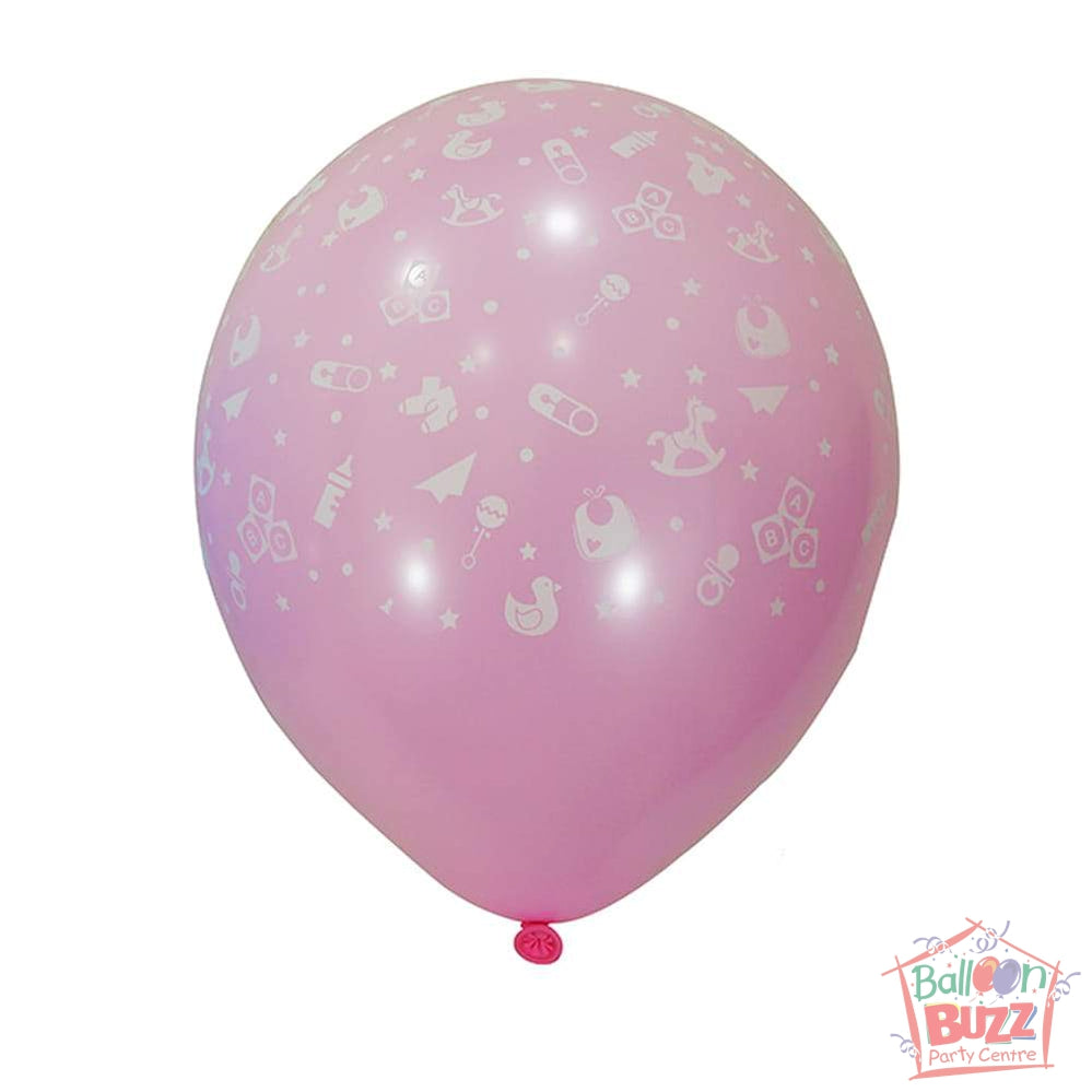 12-inch - Printed - Light Pink Baby - Helium-Filled Balloon