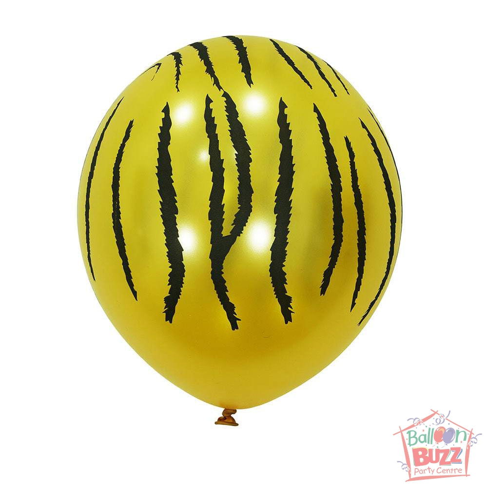 12-inch - Printed - Yellow Stripes - Helium-Filled Balloon