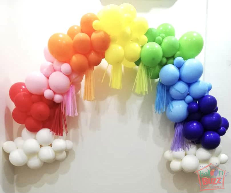 Rainbow Organic Balloon Hanging with Tassel