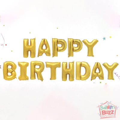 Happy Birthday Set - Gold Foil Air-Filled - 16-inch