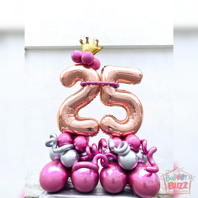 25 Birthday Queen Standing Balloon Centerpiece