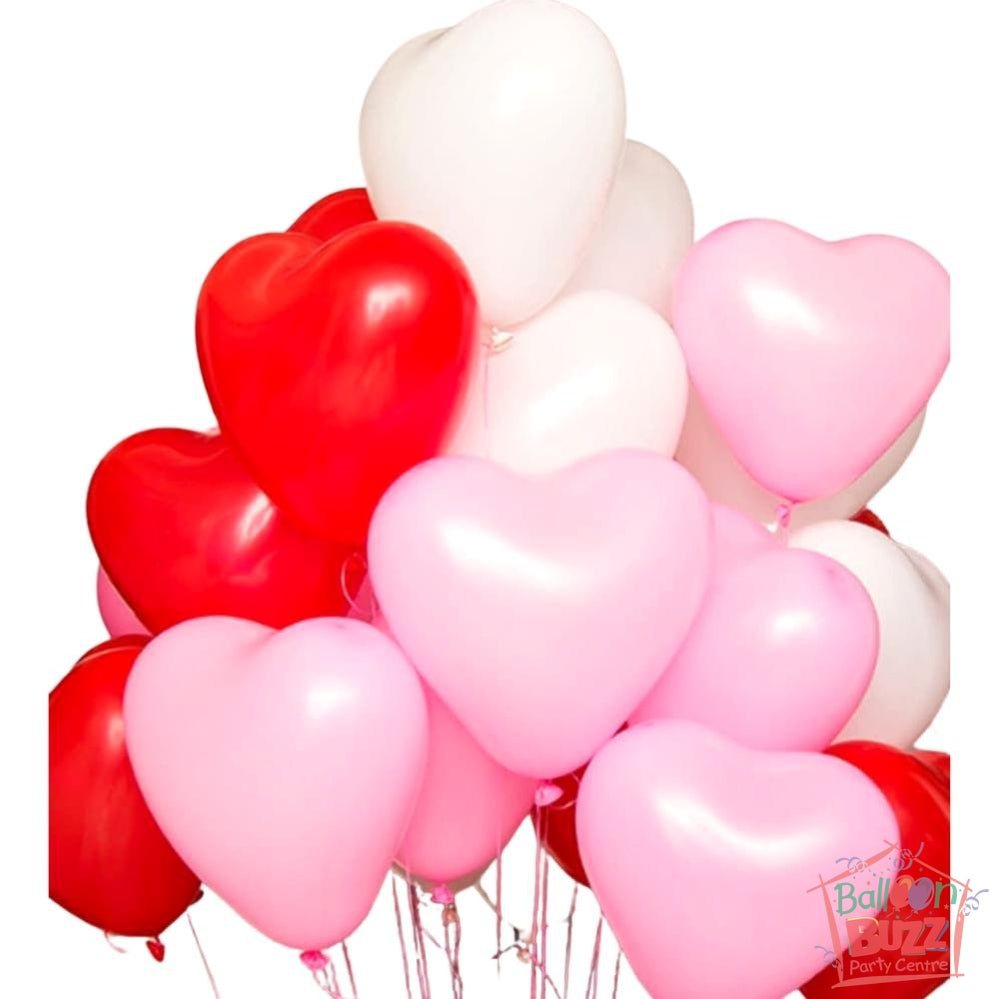 12-inch Helium-Filled Heart Shape Latex Balloon