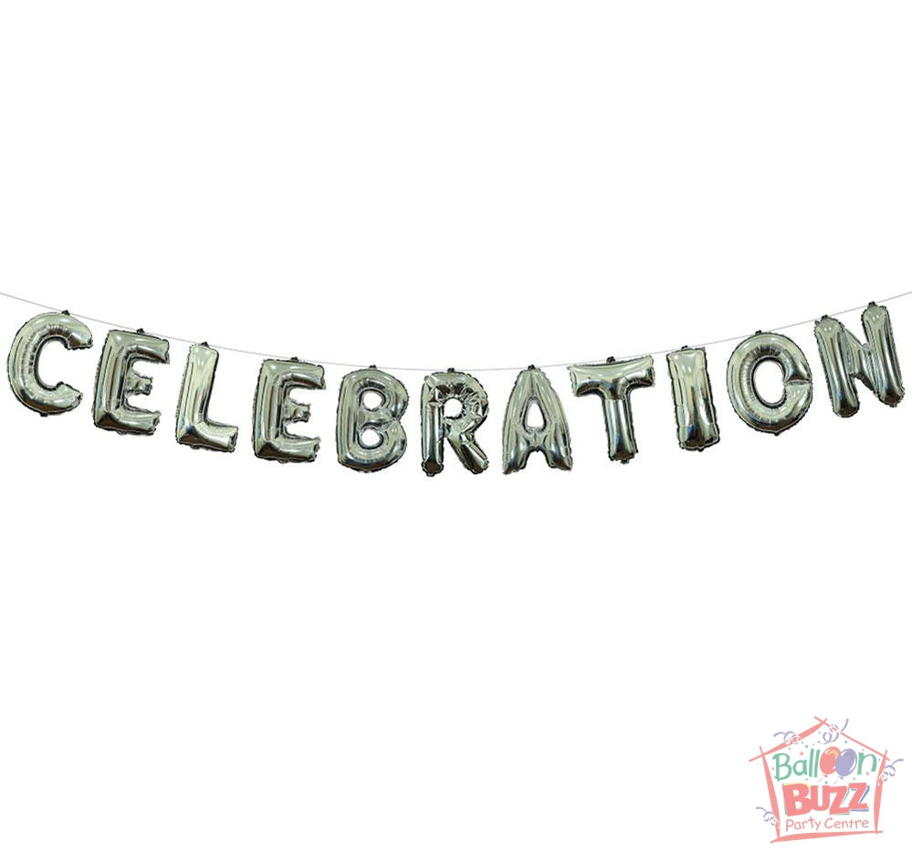 Your Choice of Air-Filled 16-inch Silver Foil Letters