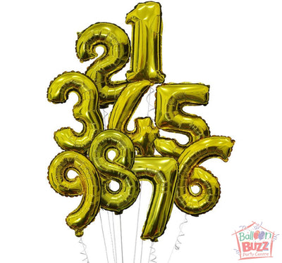 Your Choice of Helium-Filled 40-inch Gold Foil Numbers