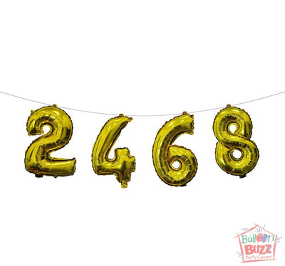 Your Choice of Air-Filled 16-inch Gold Foil Numbers